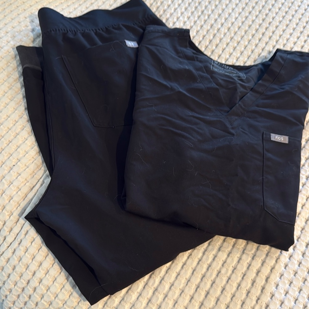 Figs black scrub set in XXL